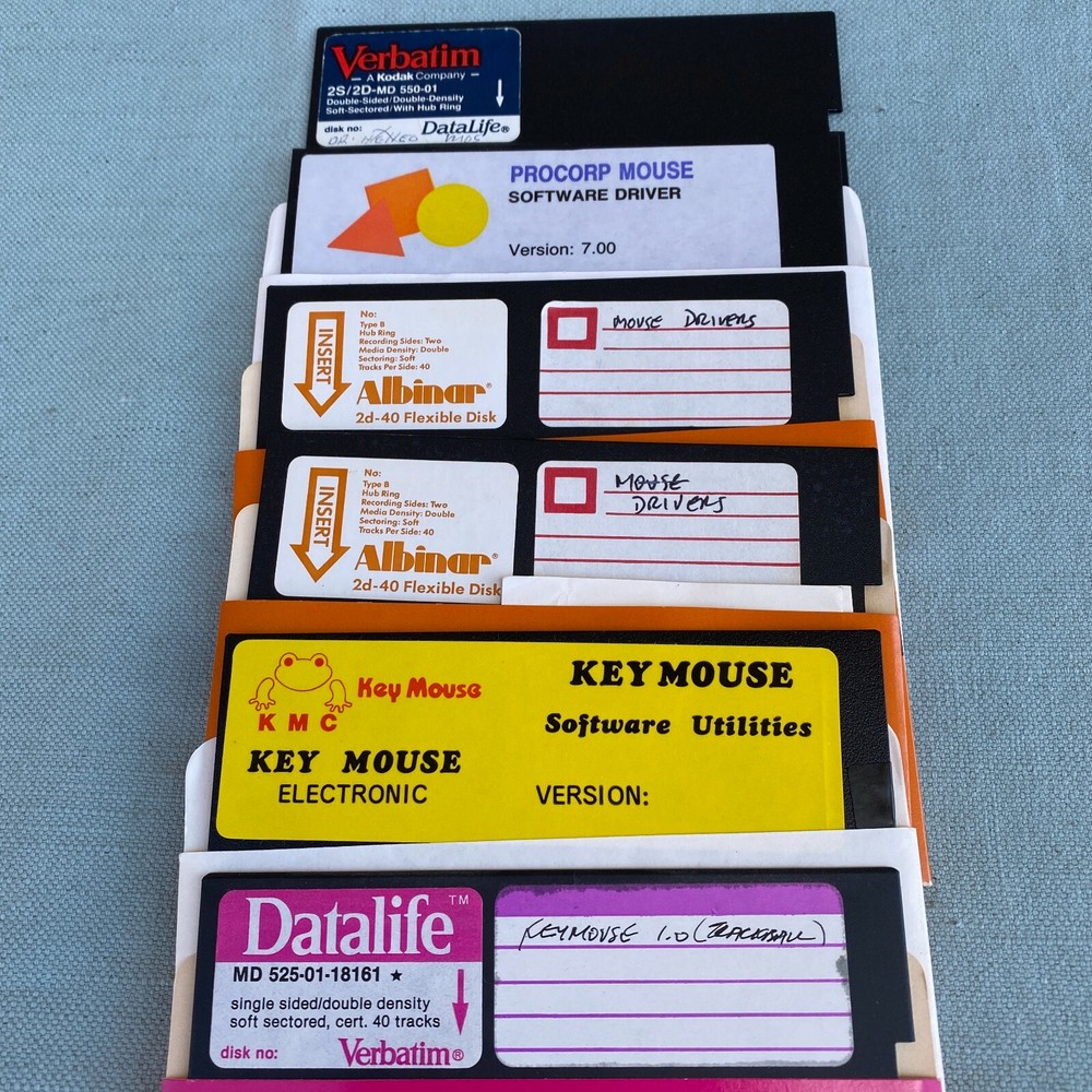 Key Mouse Procorp Utilities Drivers Software Disk 5.25” Floppy Vintage PC Comput
