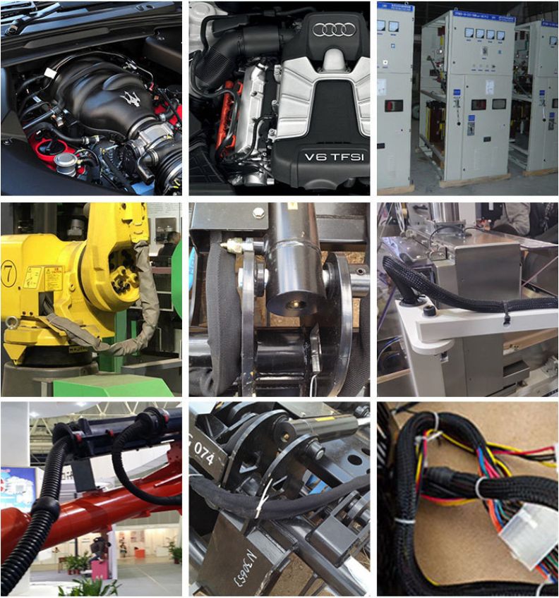 Braided Split-Sleeve Wire Loom for High-Temperature Automotive Harness Wrapping