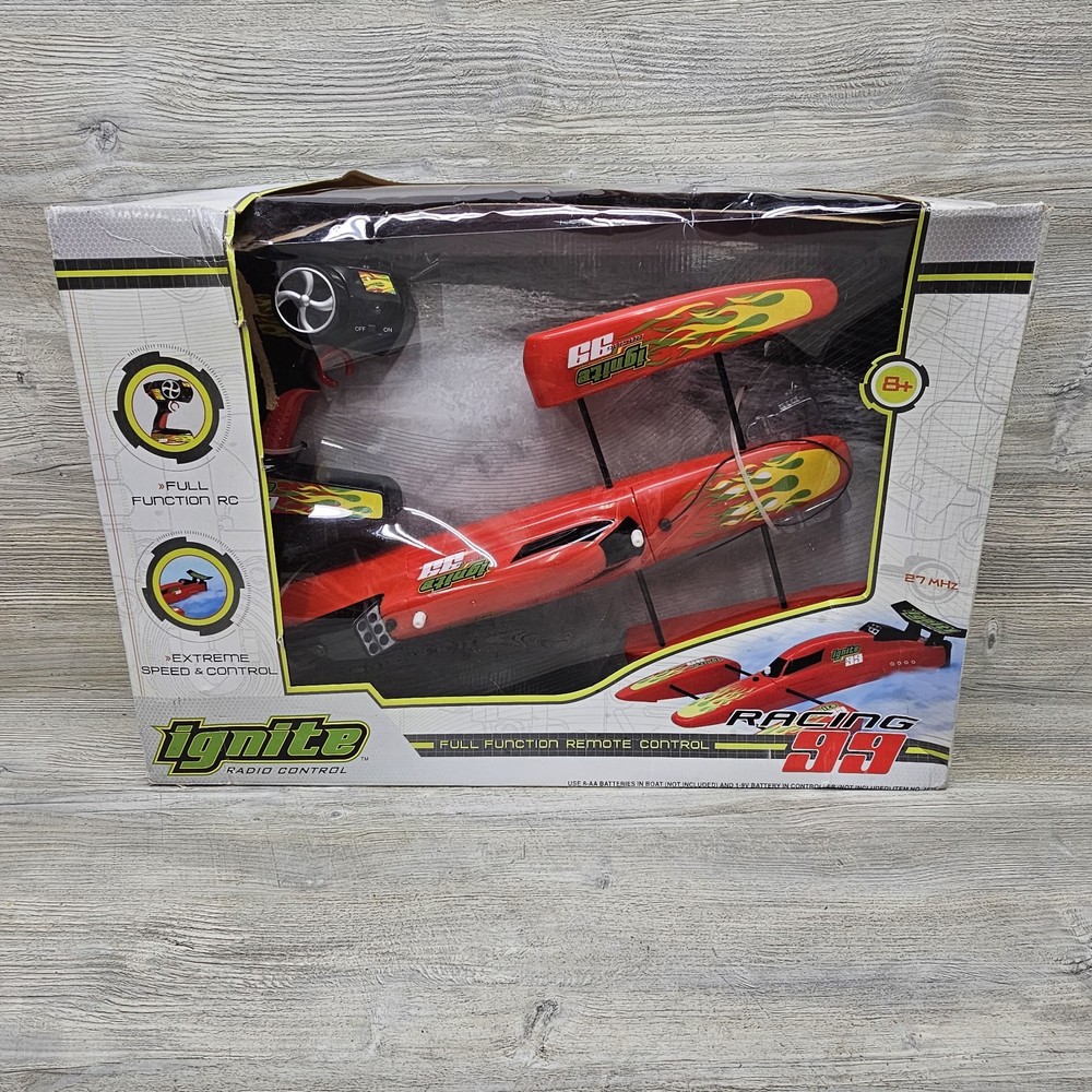 Ignite RC Racing 99 Hydroplane Speed Boat Full Function Remote Control 27MHz NIB