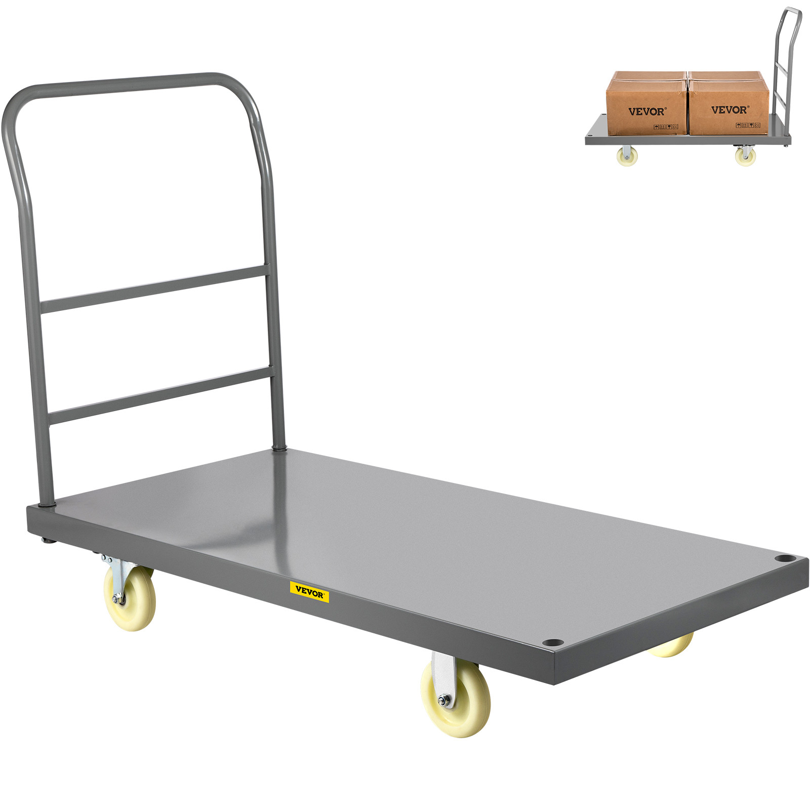 VEVOR Platform Truck 2000 lbs Capacity 47" x 24" x 32" Flatbed Cart Hand Truck