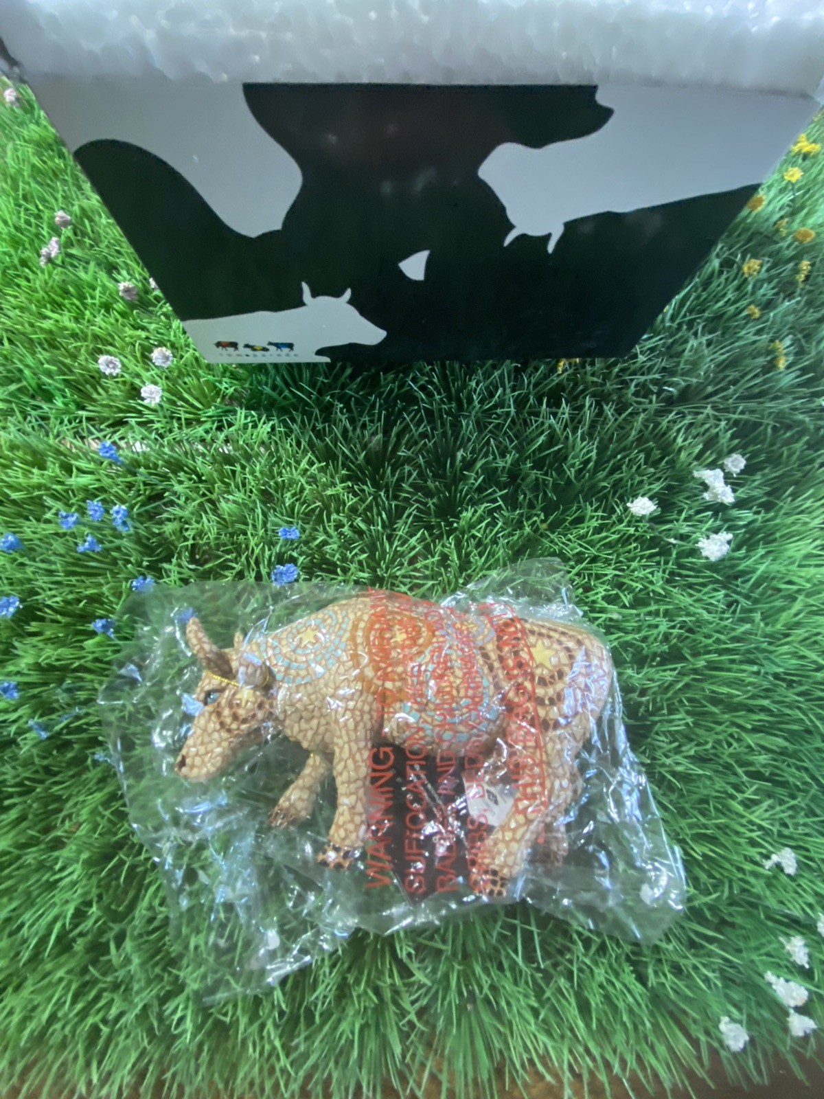 Cow Parade Starry Night In Texas 2002 Complete w/ Box & Tag Item #7255