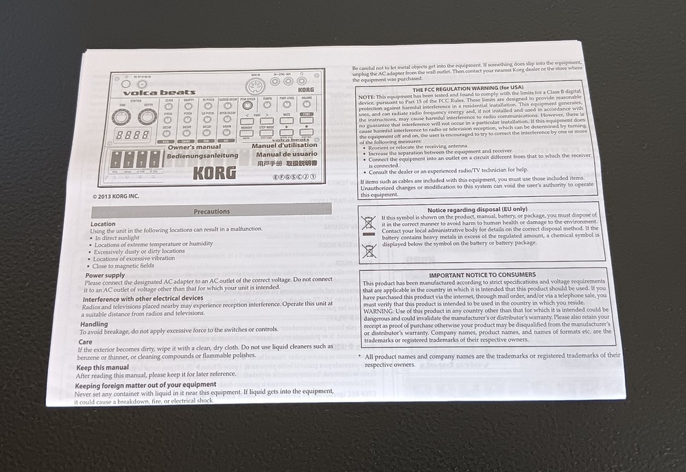 Korg Volca Beats Analog Drum Machine