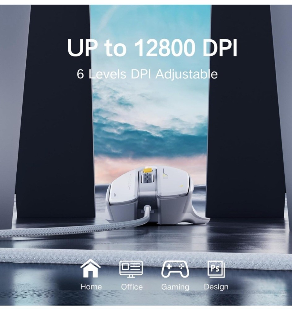 1 Pack Lightweight Gaming Wired Mouse White