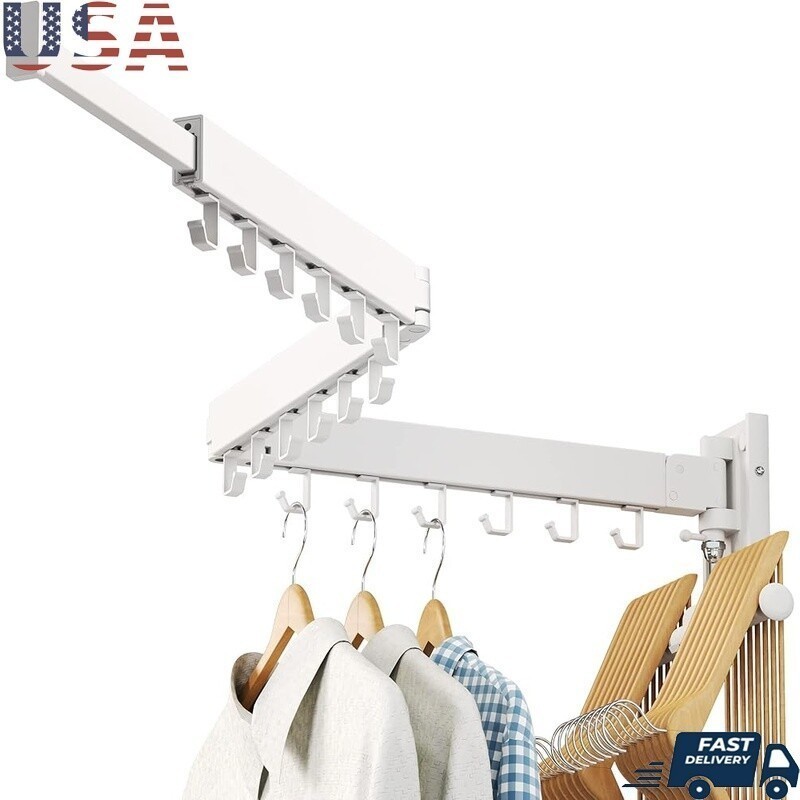 Wall Mounted Drying Rack Foldable Heavy Duty Space Saving Laundry Organizer New