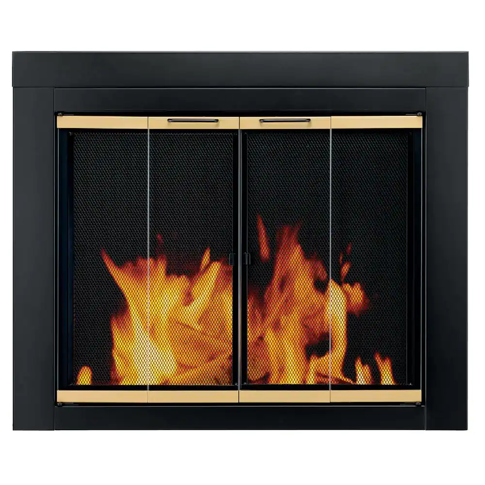 Fireplace Screen And Glass Doors Small Mesh Panel Heat Resistant Insulation
