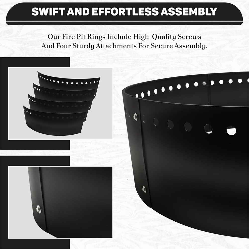 FEBTECH Smokeless Fire Ring Liner - 45" X 12" - Insert for in or Above-Ground