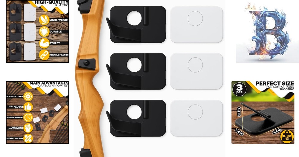 Enhanced Accuracy 3 Pcs Right-Hand Arrow Rest for Compound Bows - Long-Lasting