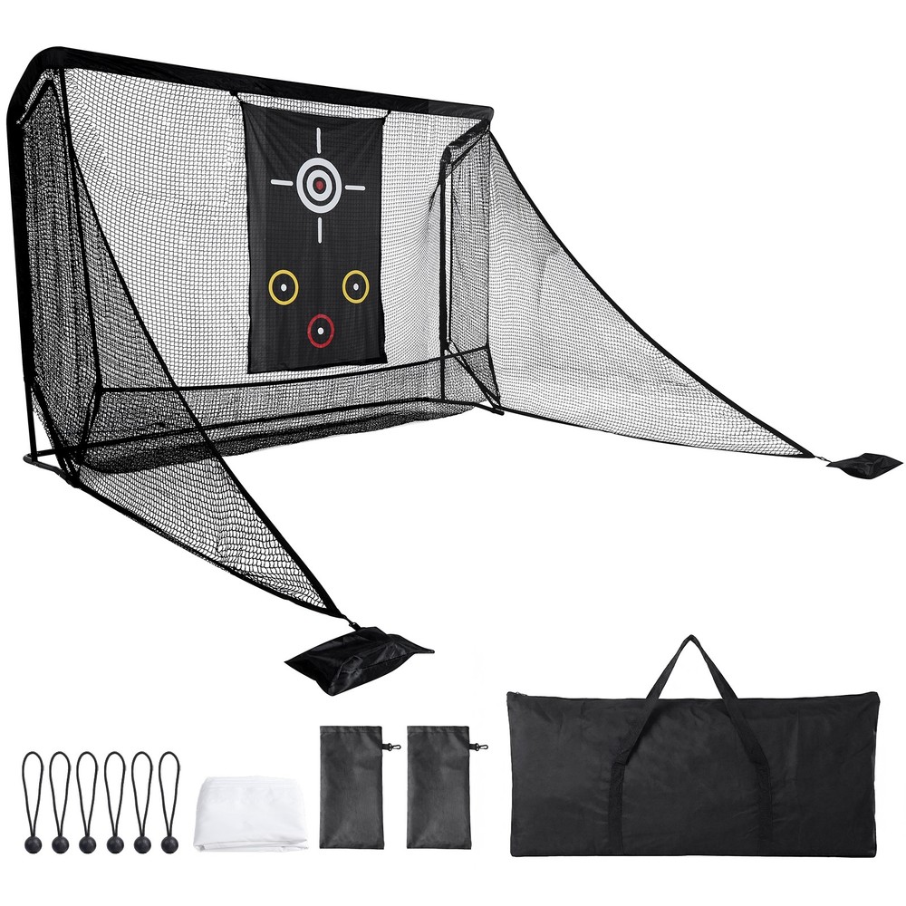 10x7ft Heavy-Duty Golf Practice Net with 2 Side Nets & Portable Bag