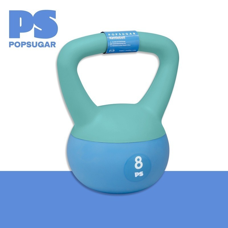 Durable 8lb Soft Shell Kettlebell W/ Comfortable Grip Strength Training New