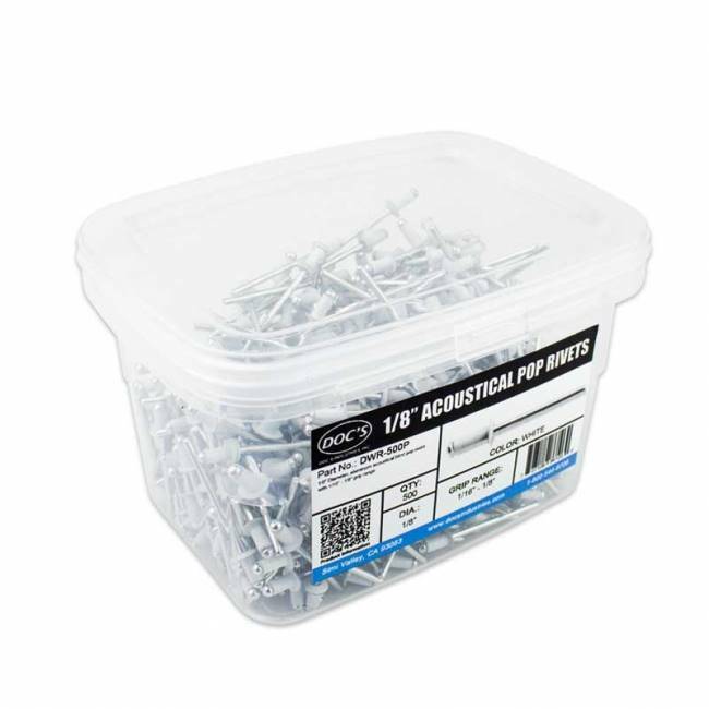 Doc Industries 1/8″ Acoustical Pop Rivets White – 500 Pack