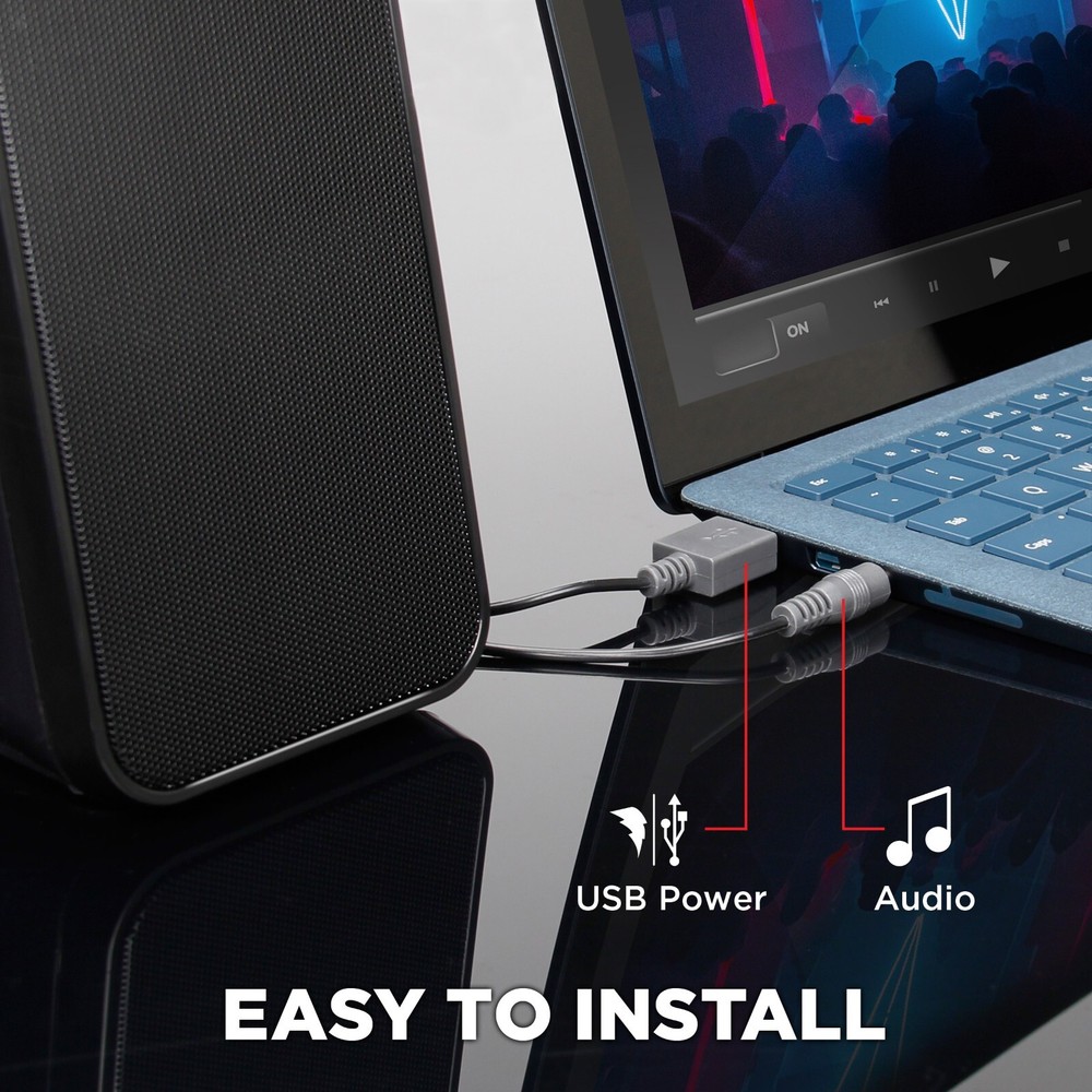 Computer Multimedia USB Powered PC Speakers for Desktops & Laptops