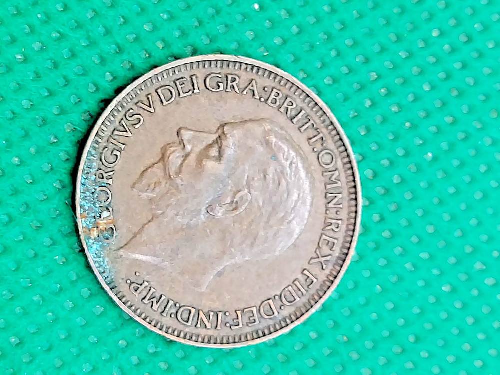 british farthing coin 1933