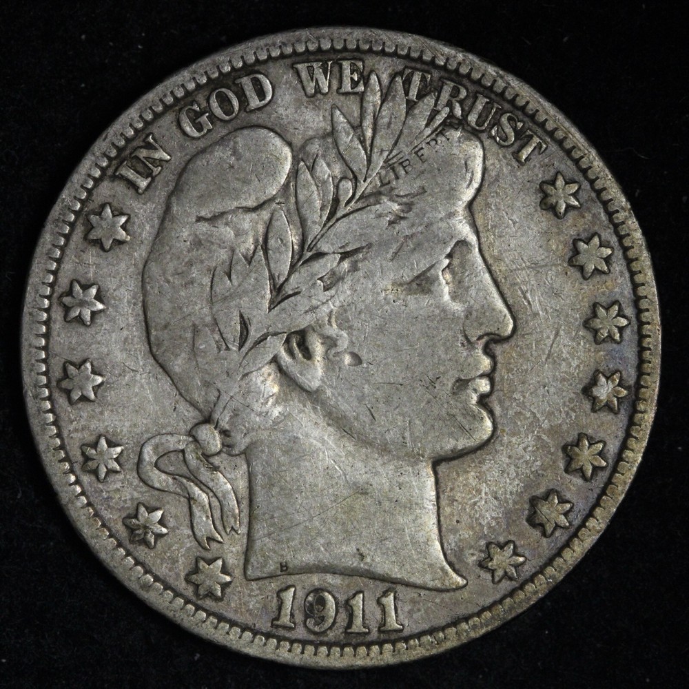 1911-S Barber Half Dollar VF E930 SAHU