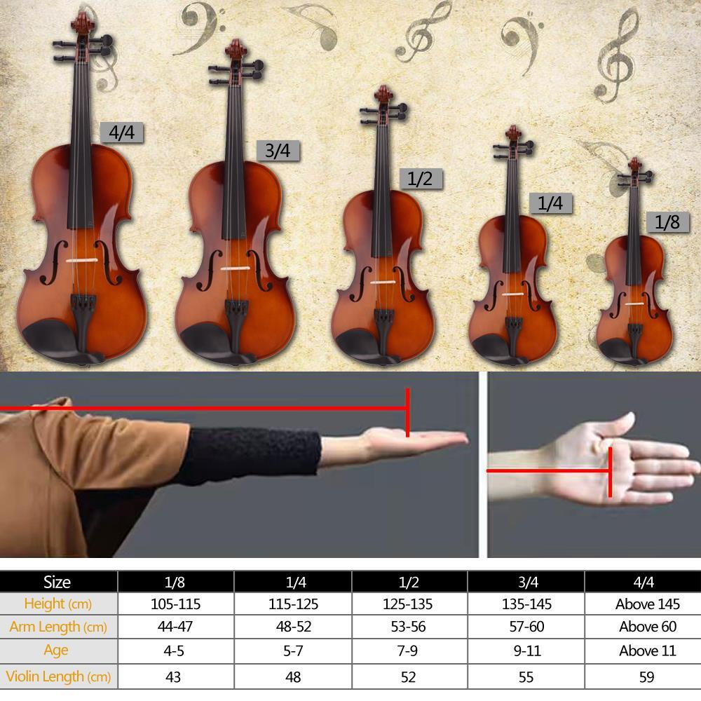 Glarry 1/2 Size Solid Maple Coffee Color Acoustic Violin Set for Beginner