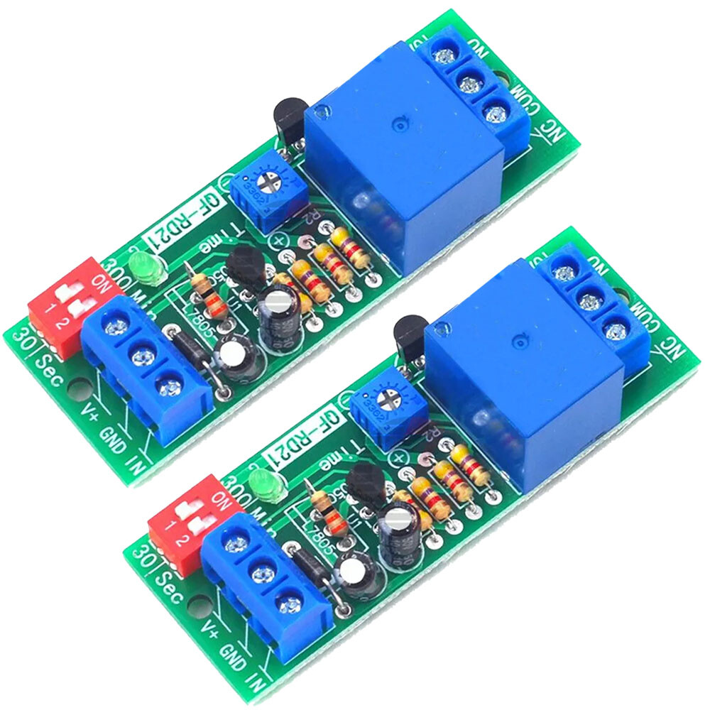 2x DC12V Adjustable Time Delay Timing Timer Relay Switch Turn ON/OFF Modules USA