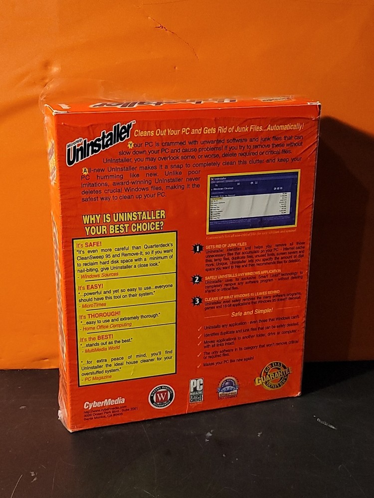 CyberMedia Uninstaller Cleans Windows Automatically Big Box ~ 100% CIB Complete