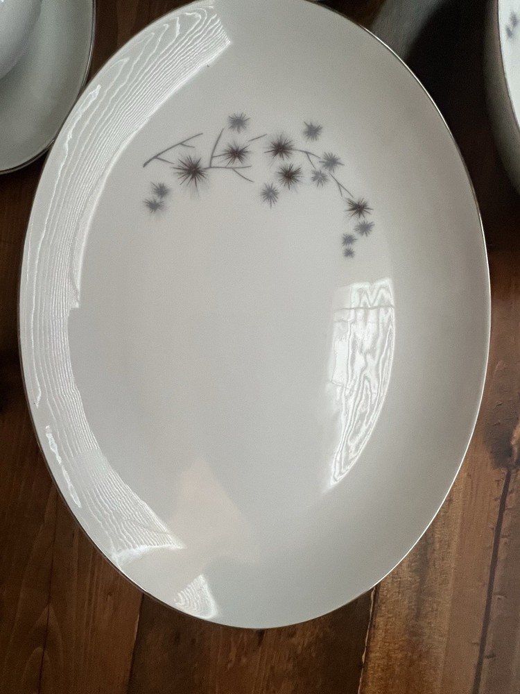 Beautiful 57 Piece Platinum Starburst Dinnerware By Creative
