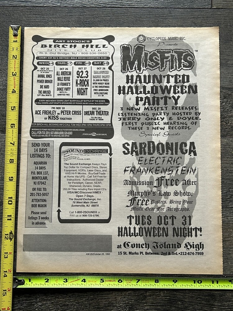 KISS Concert Ad Advert ACE FREHLEY PETER CRISS Bad Boys Birch NJ Vintage Kiss B