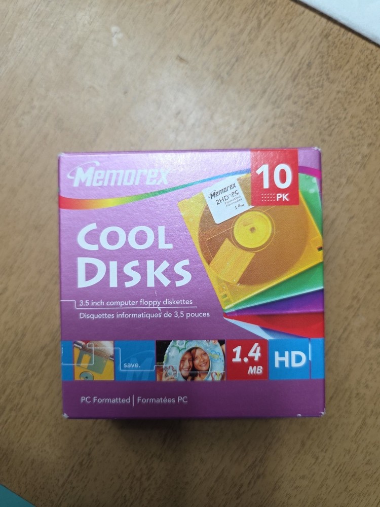 10 Pack Memorex 2HD 3.5" Computer Diskettes PC Format Cool Disks New