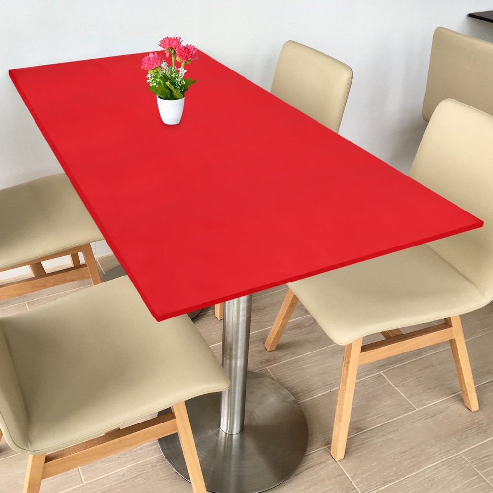 Fitted Tablecloth Fit 4ft Rectangle Table, Table Cover (48"x23", Red)