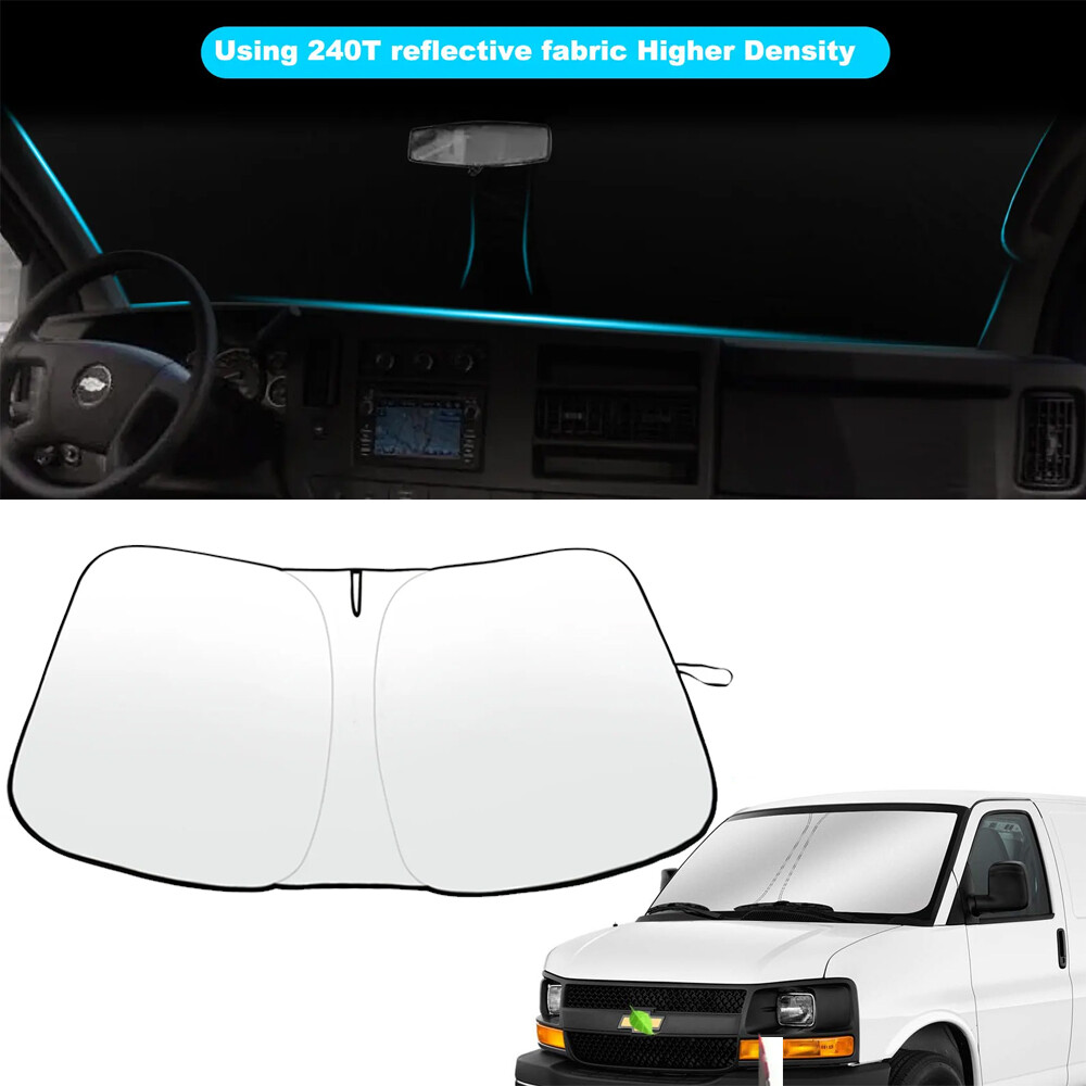 For 1996-2025 Chevy Express Foldable Windshield Visor UV Block Cover Protector