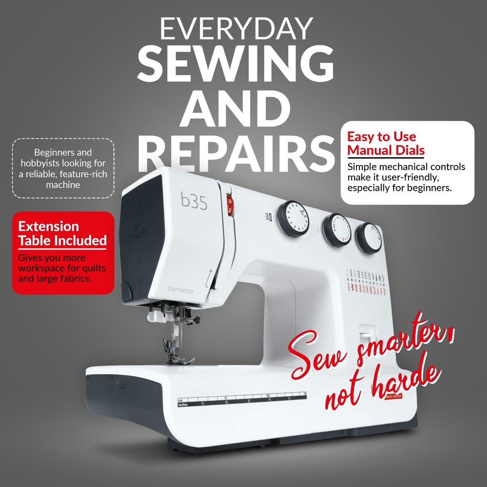 Bernette b35 Mechanical Sewing Machine w/ Accessories ~Serviced!