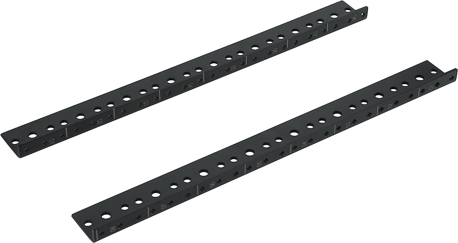 Gator Rackworks Heavy Duty Steel Rack Rail Set; 8U Rack Size (GRW-RACKRAIL-08U)