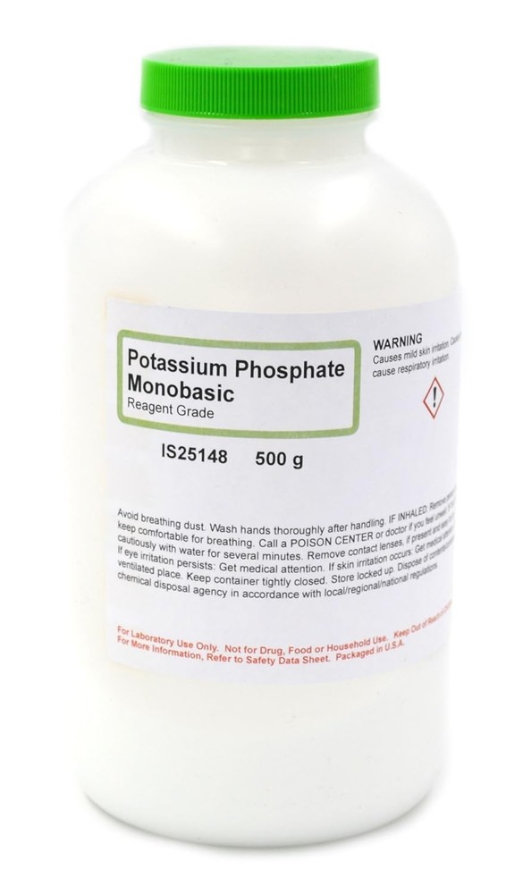Reagent Grade Potassium Phosphate Monobasic 500g - Pure Lab Chemical Compound