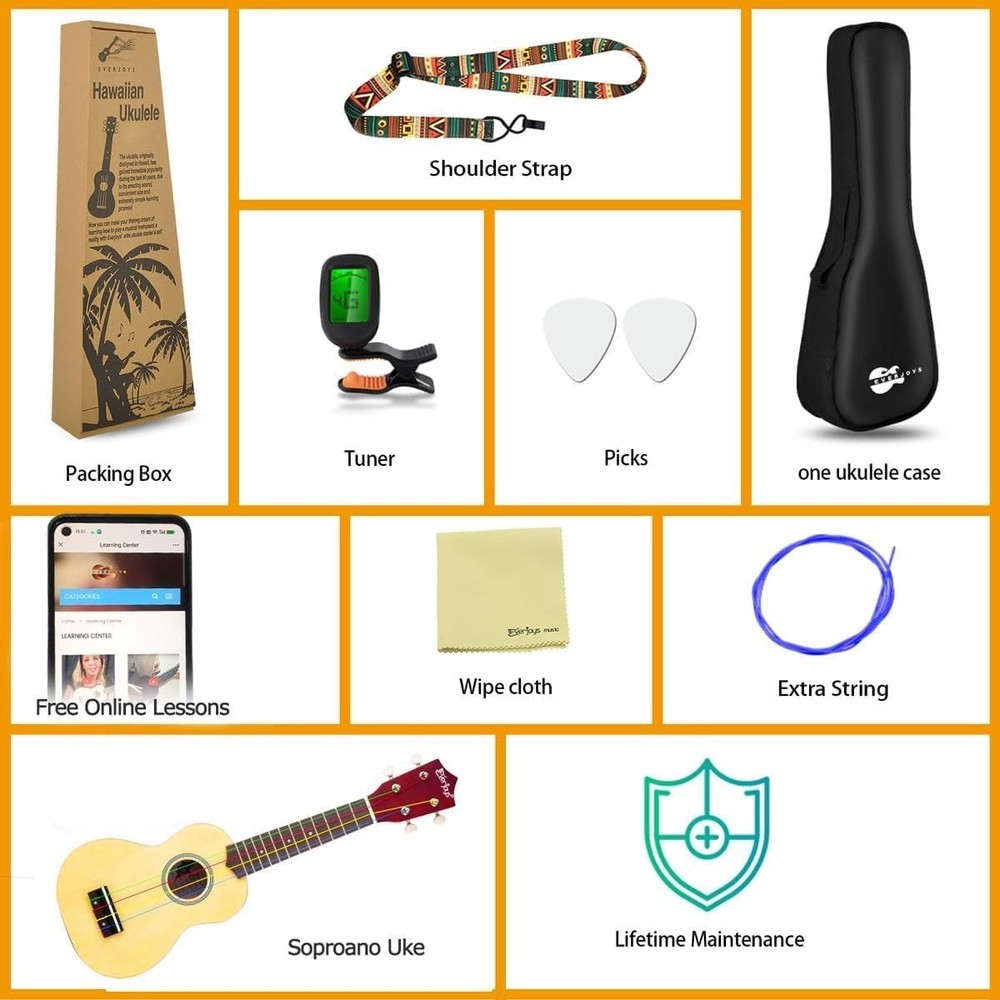 Rainbow String Soprano Ukulele Beginner Pack