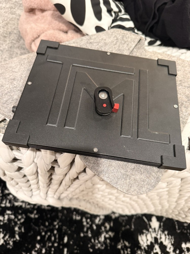 TML The Makeup Light LED panel in charcoal with stand and gooseneck.