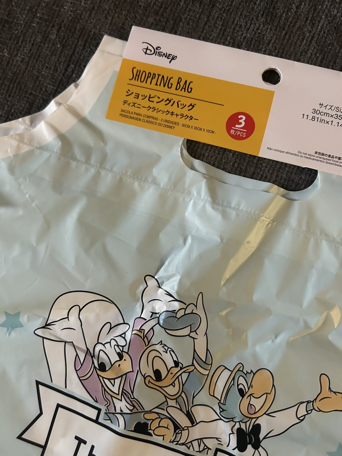 Disney DONALD DUCK Shopping Bag 3 Pcs caballeros Hard To Find Retro Vintage L@@k