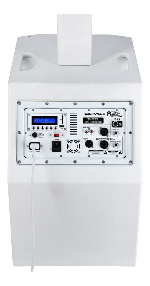 (2) Rockville TITAN ARRAY SYSTEMS Powered Column Array Speaker+10" Subs in White