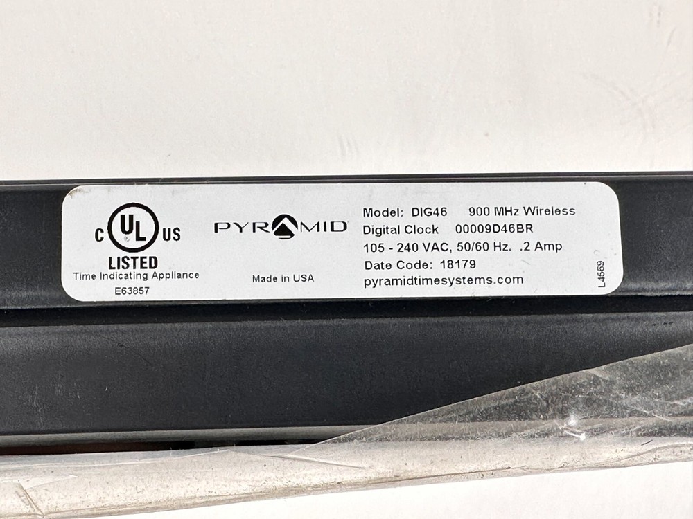 Pyramid 9D46br 15-1/4" Digital Wireless Synchronized Wall Clock, Black