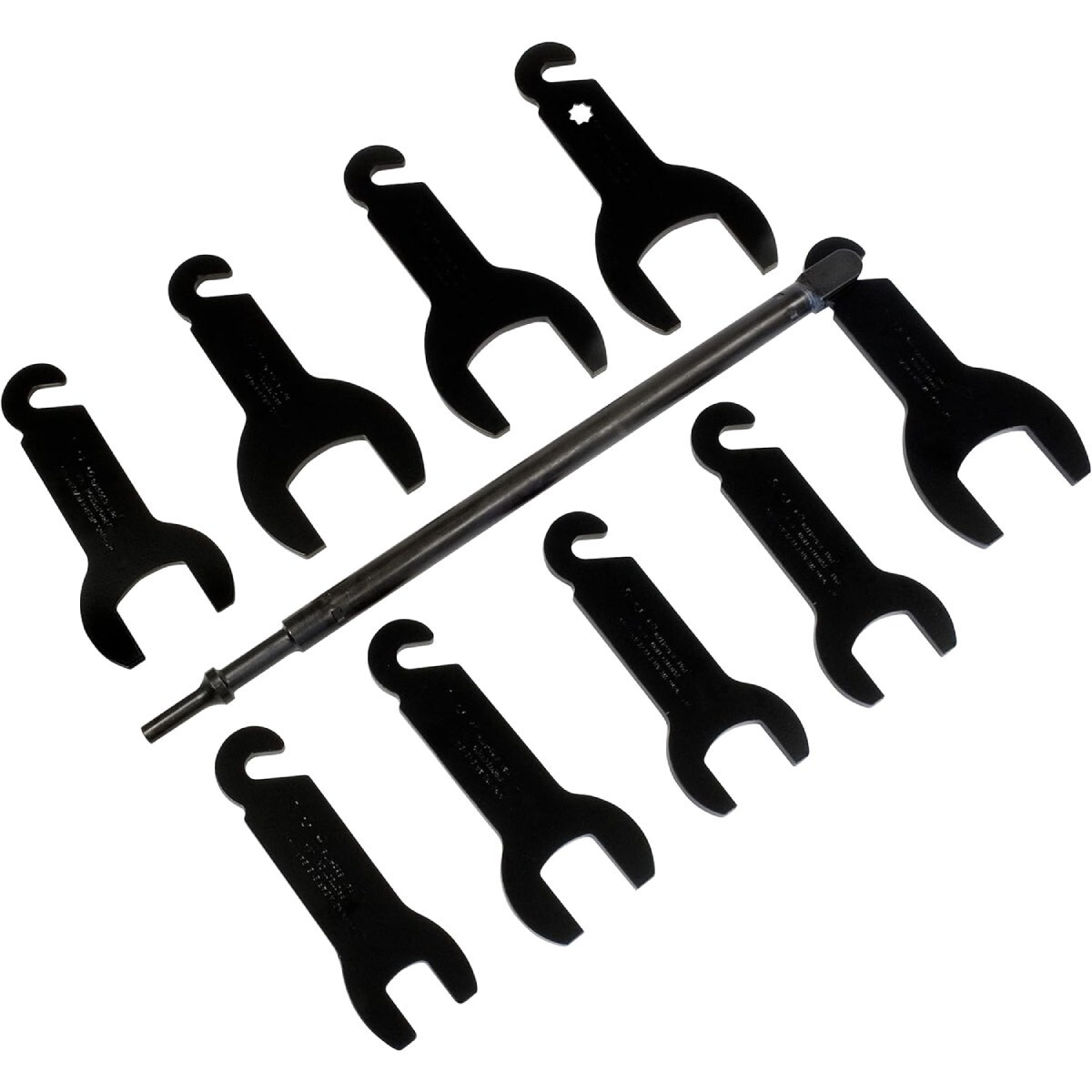 Lisle 43350 Pneumatic Fan Clutch Wrench Set, 10 pc