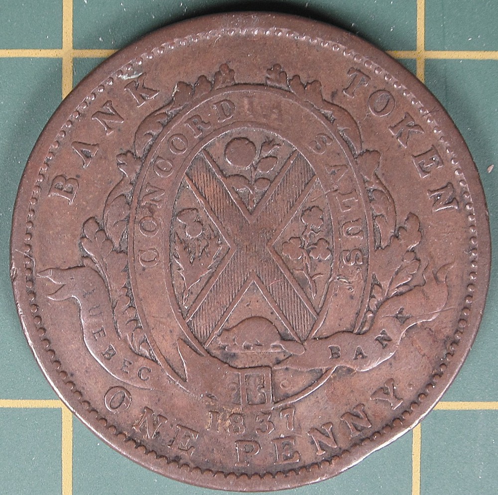 1837 Lower Canada one penny LC-9B4