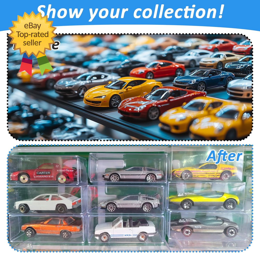 120 PCS 1/64 Display Case for Model Car Clear Display Case,Storage Display Case