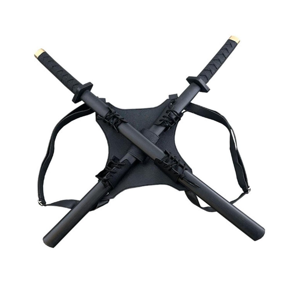 Double Sword Harness Sword PU Leather Back Strap Sword Back