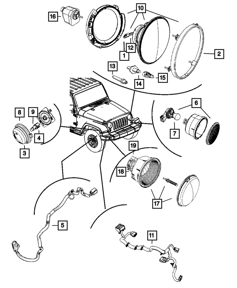 Genuine Mopar Fog Lamp Bracket Left 68231957AA