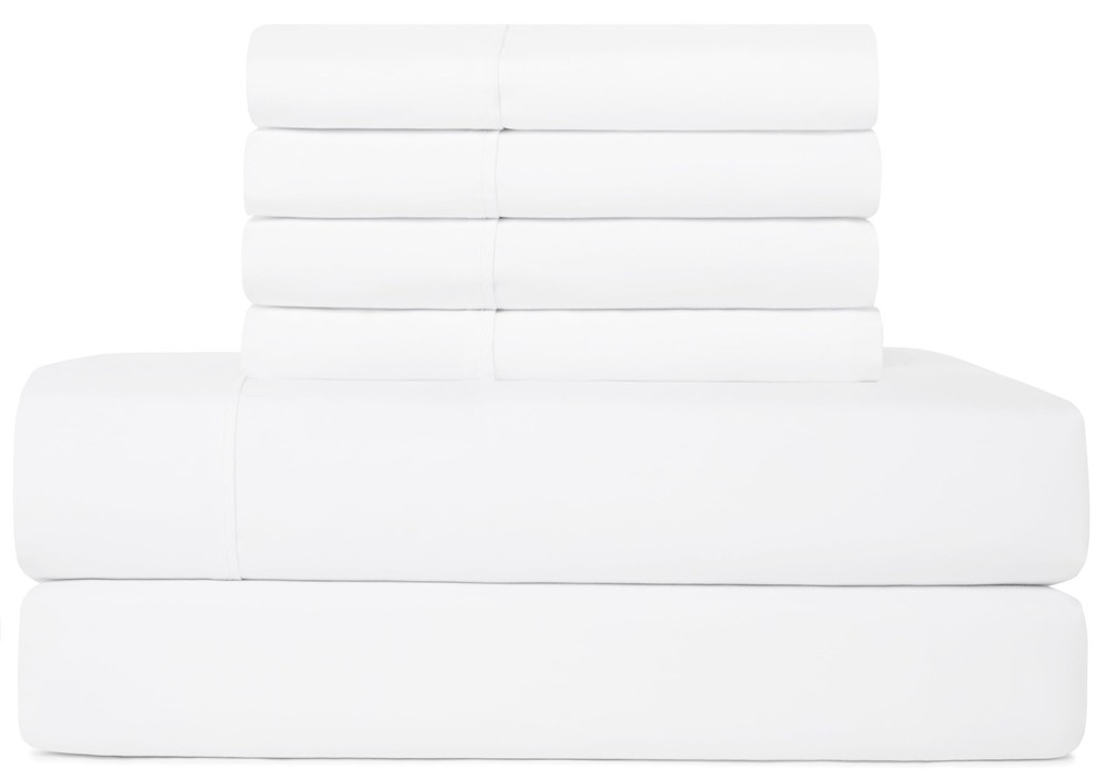 King Sheets Set 6 Piece Cooling Bed Sheets with 4 Envelope Pillowca... Fast Ship