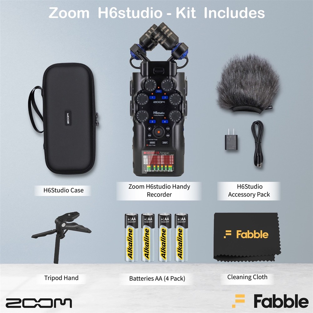 Zoom H6studio 8-Track 32-Bit Float Handy Recorder Bundle