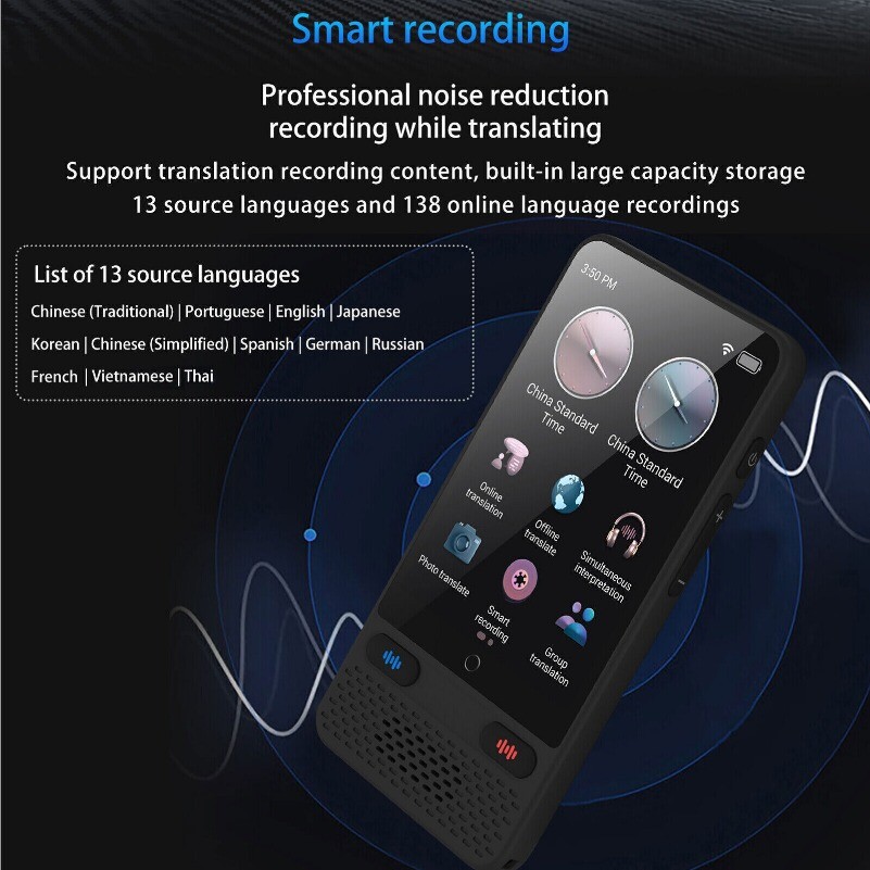 Portable Language Translator Device with 138 Languages Voice Translating S85