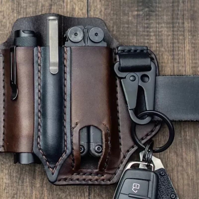Multitool Genuine Leather Sheath EDC Pocket Organizer Tool Holder