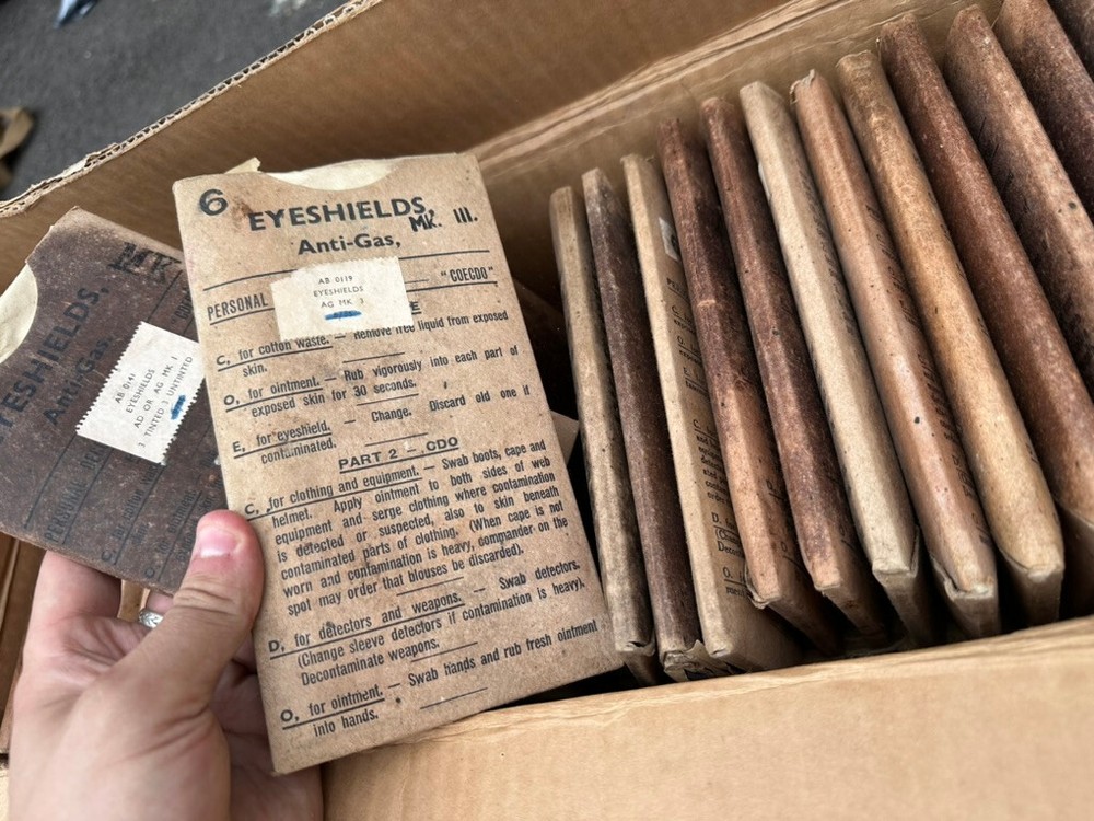 Original WW2 Dated British Army Anti-Gas Eyeshields - From Original Packaging