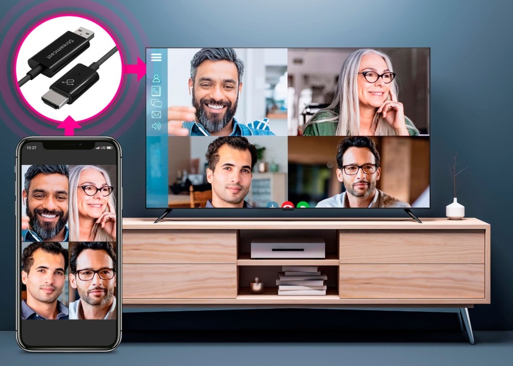 Aluratek - Streamcast Wireless HDMI Display/TV adapter for PC/Mobile/Tablet