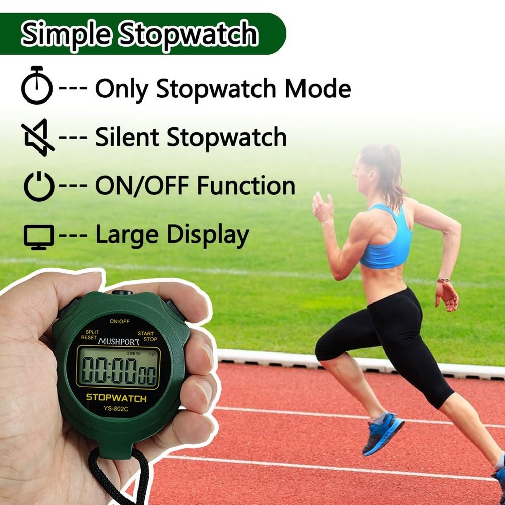 Stopwatch Timer Only Stopwatch Mode, ON/Off Silent Simple Operation, Without ...