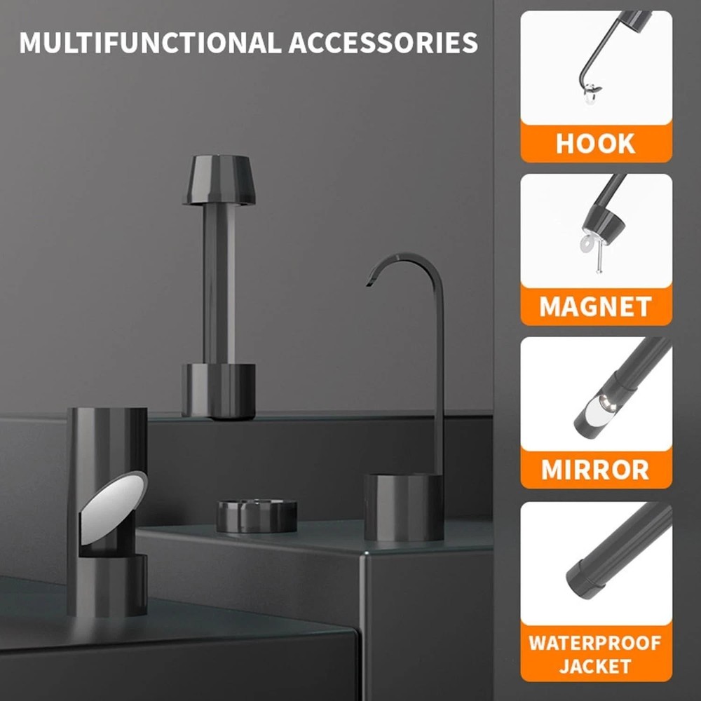 Endoscope Camera with Light, 1920p Hd Borescope with 8 Adjustable LED Lights