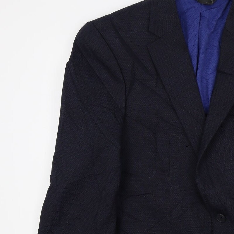 M&S Mens Blue Polyester Blend Jacket Suit Jacket Size 38