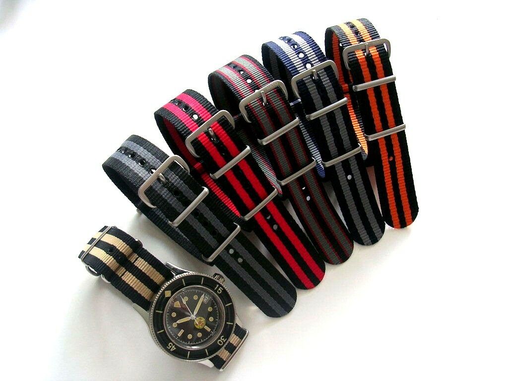 NATO ® watch strap band G10 nylon Military Diver RAF stitched bonded IW SUISSE