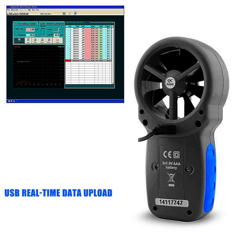 Professional airflows Meter Screen Weather for Marine Activity