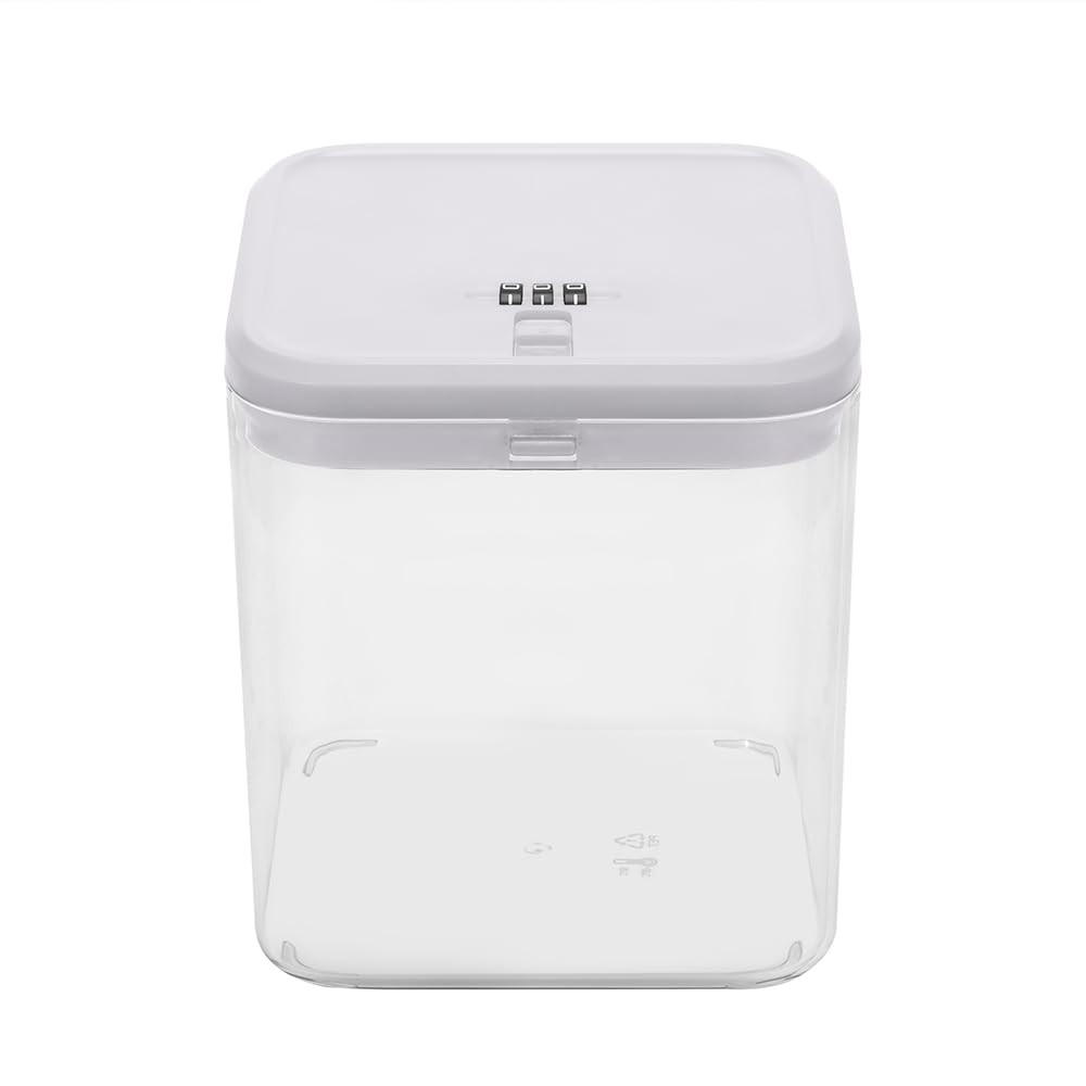 Houlacove Clear Security Lockable Box with Combination Lock & Code for Pills,...